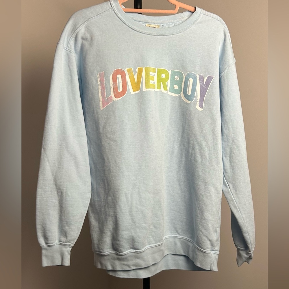 Comfort Colors "Loverboy" Sweatshirt in Light Blue, Size Medium